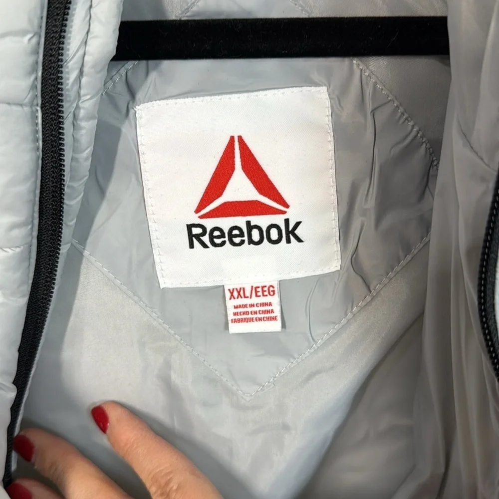 Reebok men’s jacket coat mixed media size XXL light bluish grey padded body